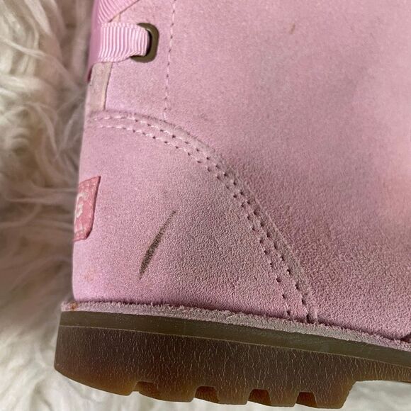 UGG Girls Corene Suede Like Pink Lace Up Back Zip Up Sides Boots Size 9 - Picture 8 of 12